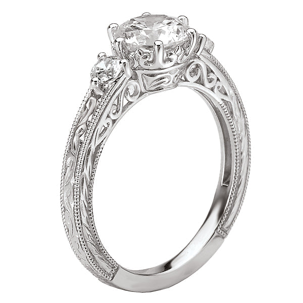 Round Vintage Semi-Mount Diamond Ring
