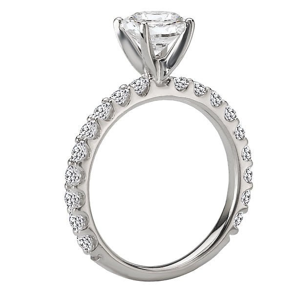 Round Peg Head Semi-Mount Diamond Ring