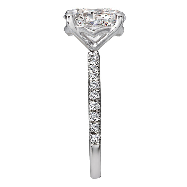 Oval Peg Head Semi-Mount Diamond Ring