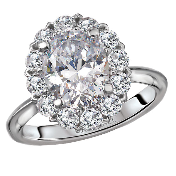 Oval Halo Semi-Mount Diamond Ring