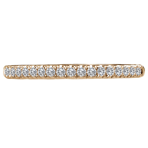 Round Diamond Straight Front Wedding Band