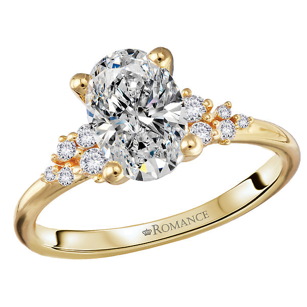 Oval Semi-Mount Diamond Engagement Ring