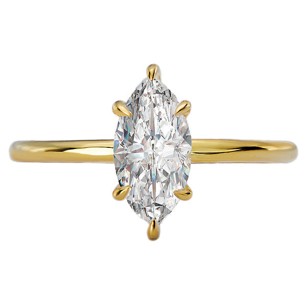 Marquise Diamond Hidden Halo Engagement Ring