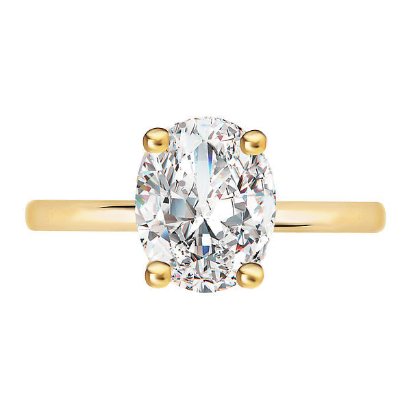 Oval Diamond Hidden Halo Engagement Ring