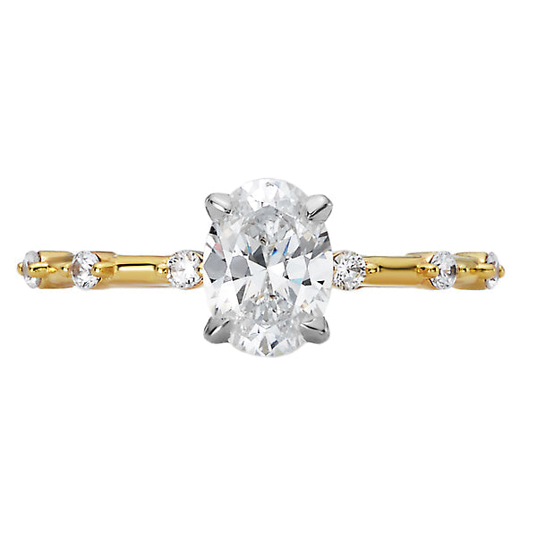 Oval Semi-Mount Diamond Engagement Ring