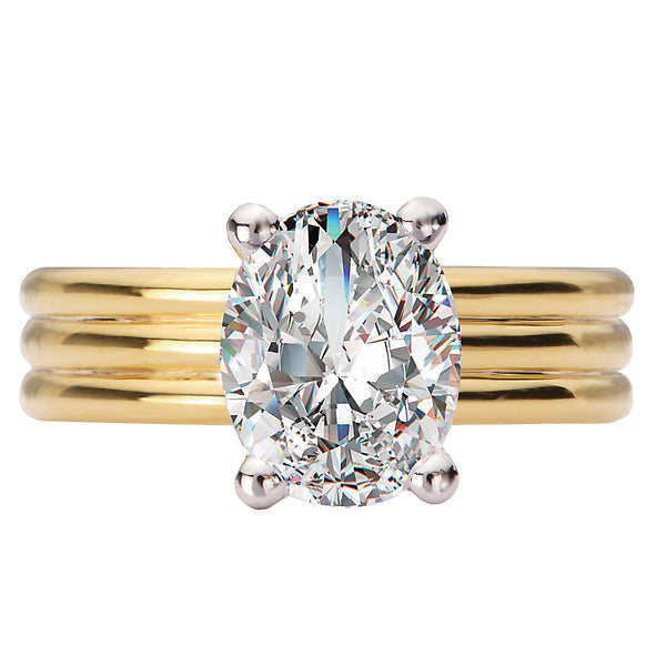 Oval Diamond Semi-Mount Hidden Halo Engagement Ring