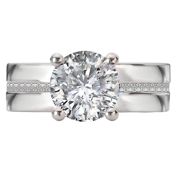 Round Diamond Semi-Mount Engagement Ring