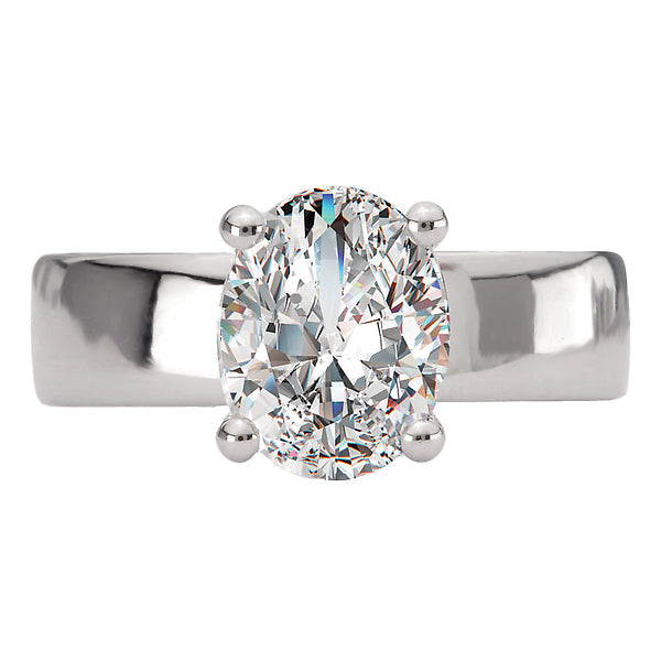 Round Bold Band Semi-Mount Diamond Engagement Ring