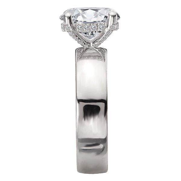 Round Bold Band Semi-Mount Diamond Engagement Ring