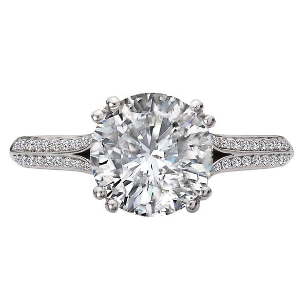 Round Split Shank Semi-Mount Diamond Engagement Ring