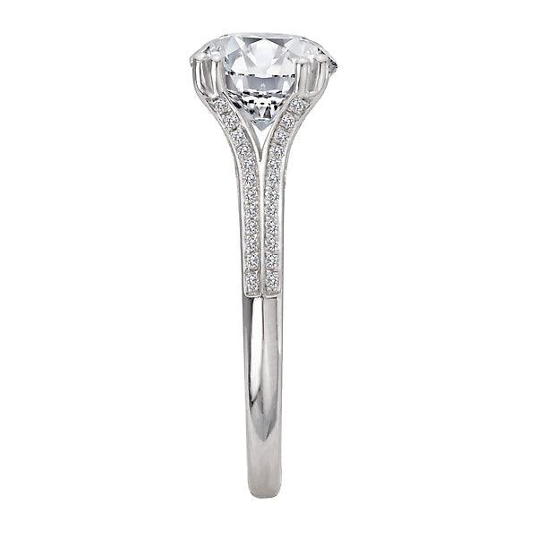 Round Split Shank Semi-Mount Diamond Engagement Ring