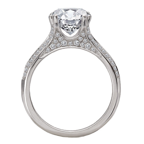 Round Split Shank Semi-Mount Diamond Engagement Ring
