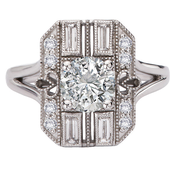 Round Semi-Mount Diamond Engagement Ring