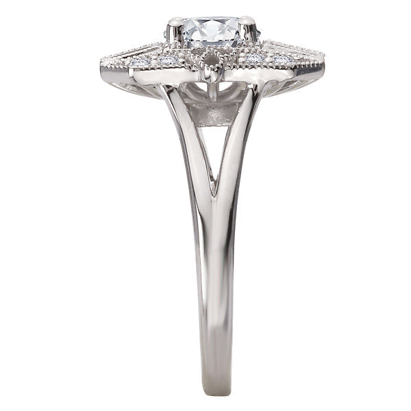 Round Semi-Mount Diamond Engagement Ring
