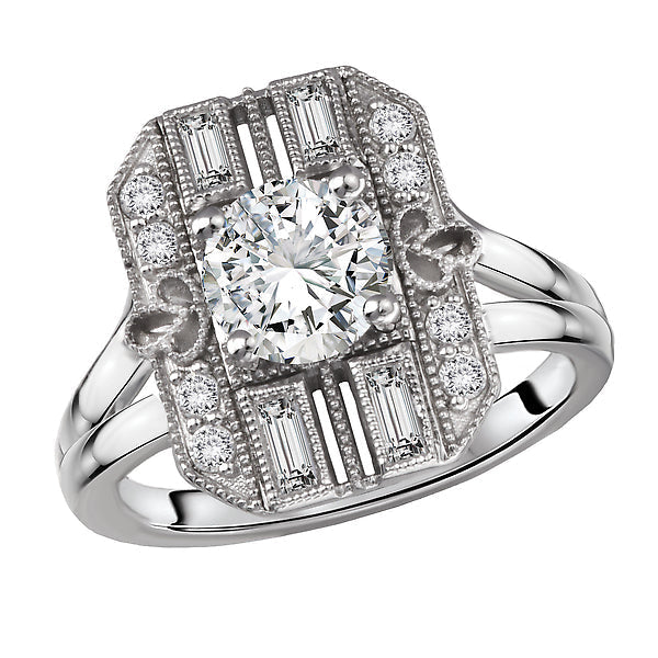 Round Semi-Mount Diamond Engagement Ring
