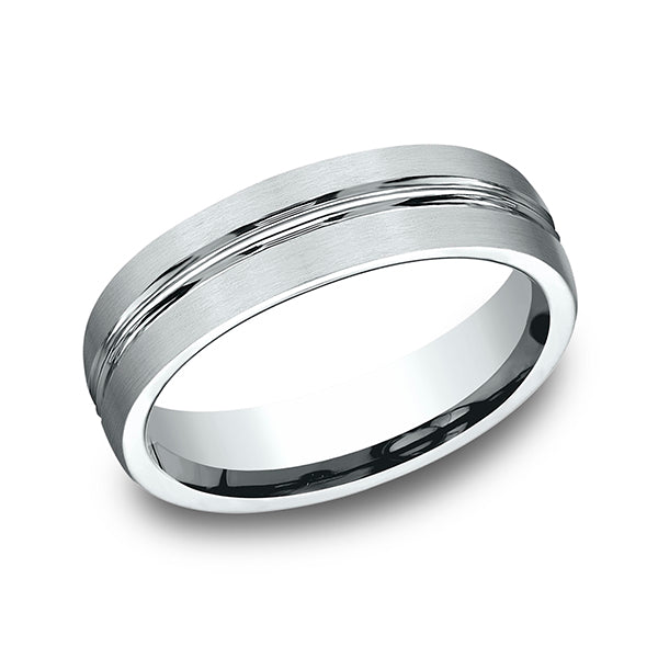 14K White Gold Men's Wedding Band - CF56411