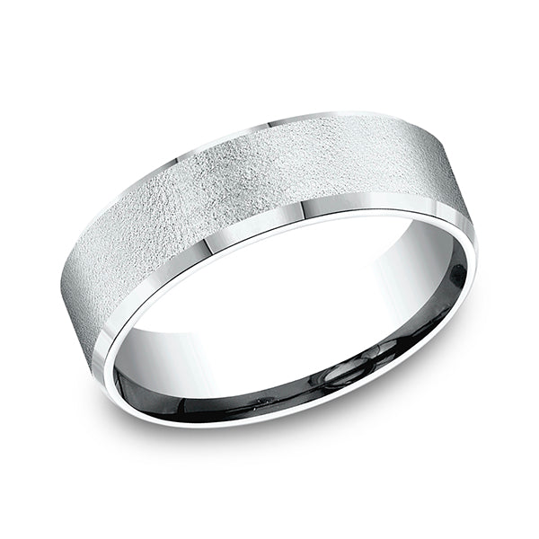 14K White Gold Men's Wedding Band - CF673331