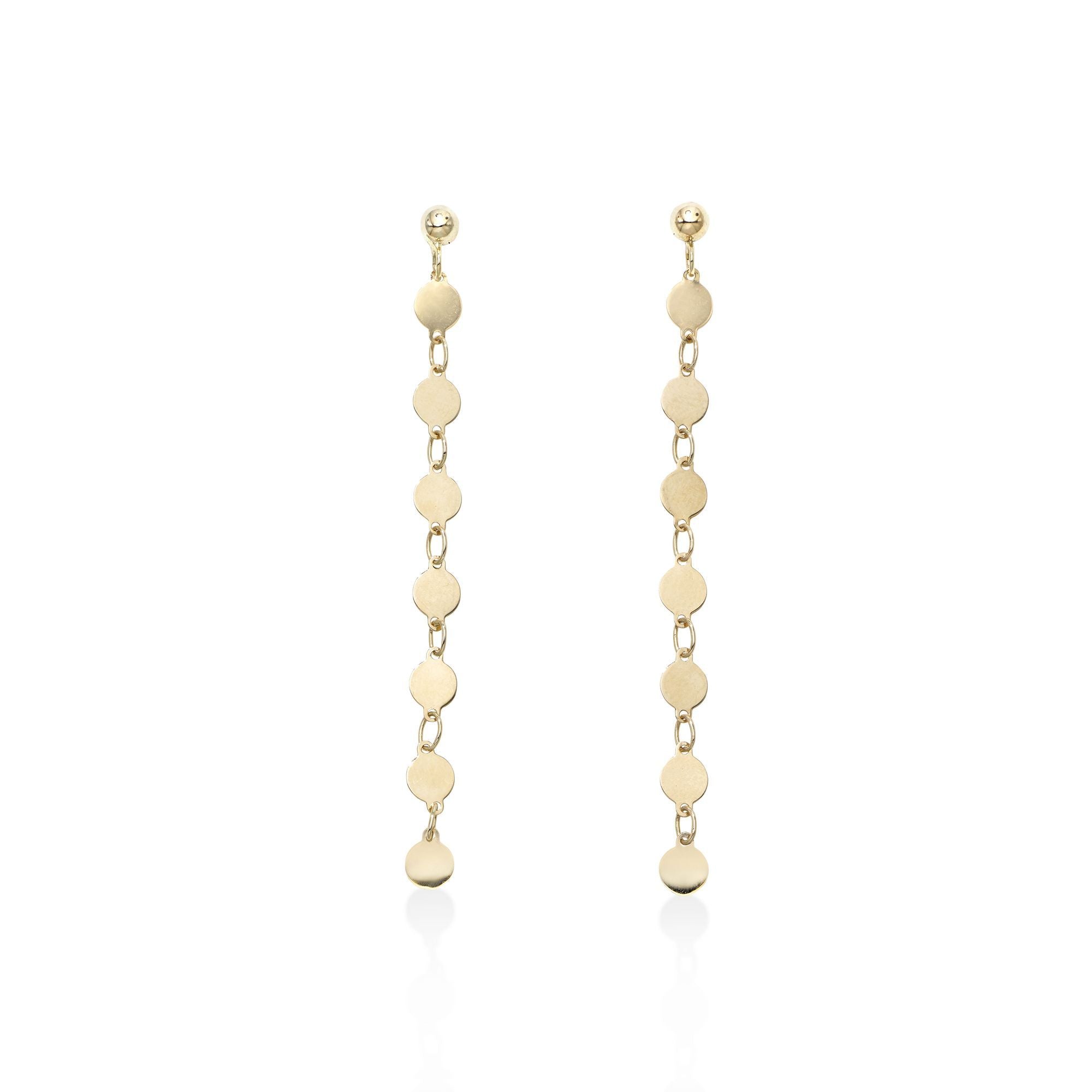 Polished Single Strand Drop Pebble Earring with Push Back Clasp