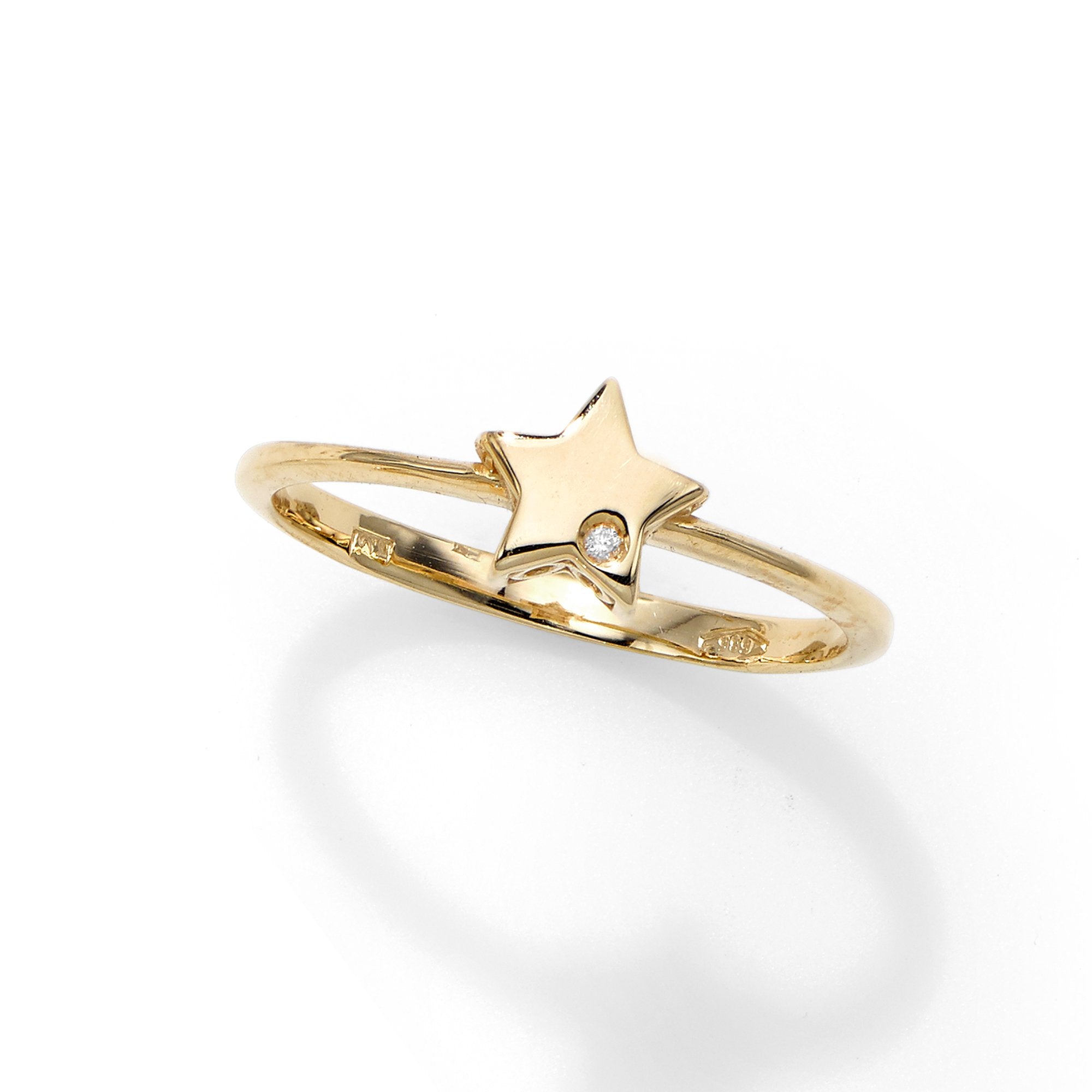 Polished Star Ring with 0.0050ct 1