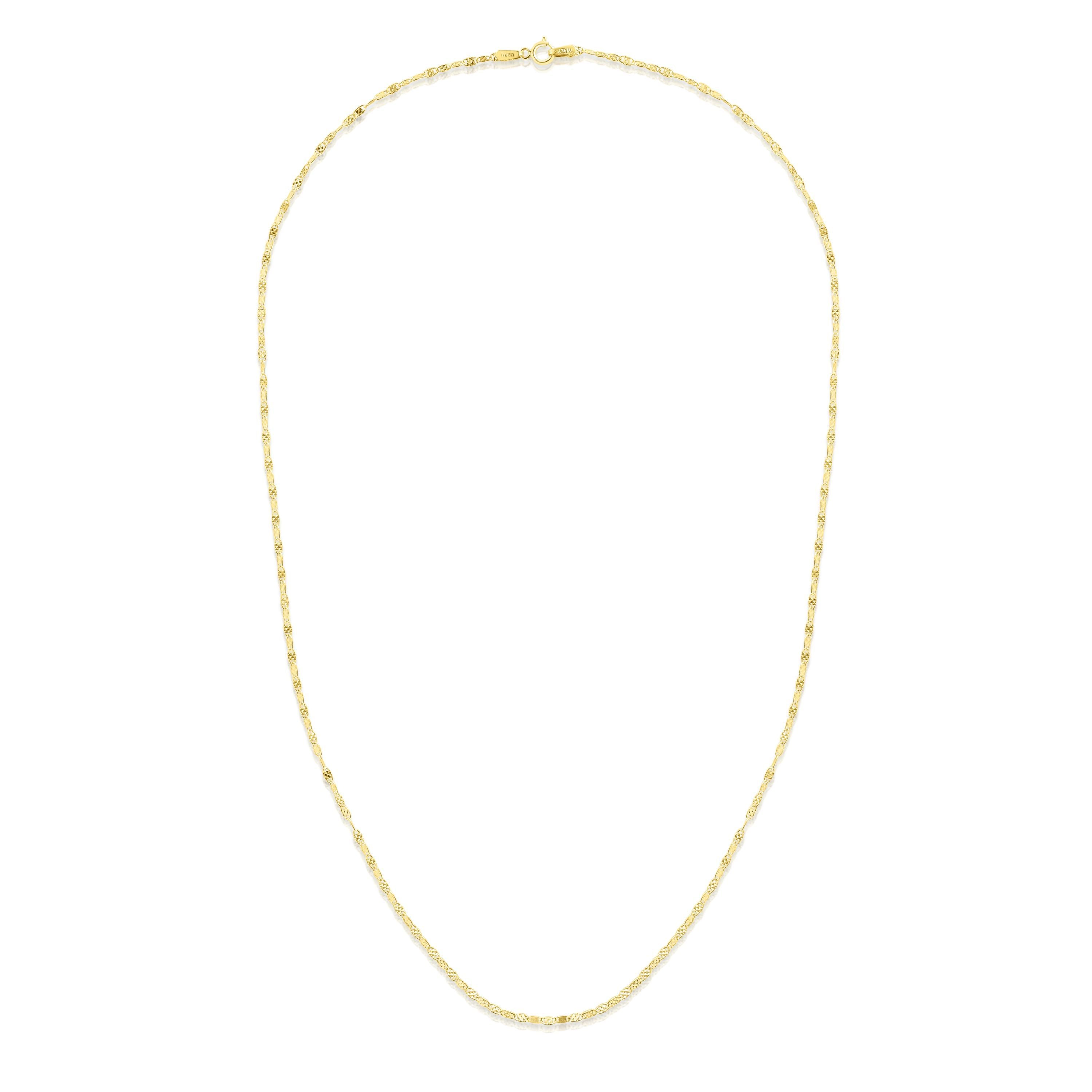 Diamond Cut Mariner Necklace with Lobster Clasp