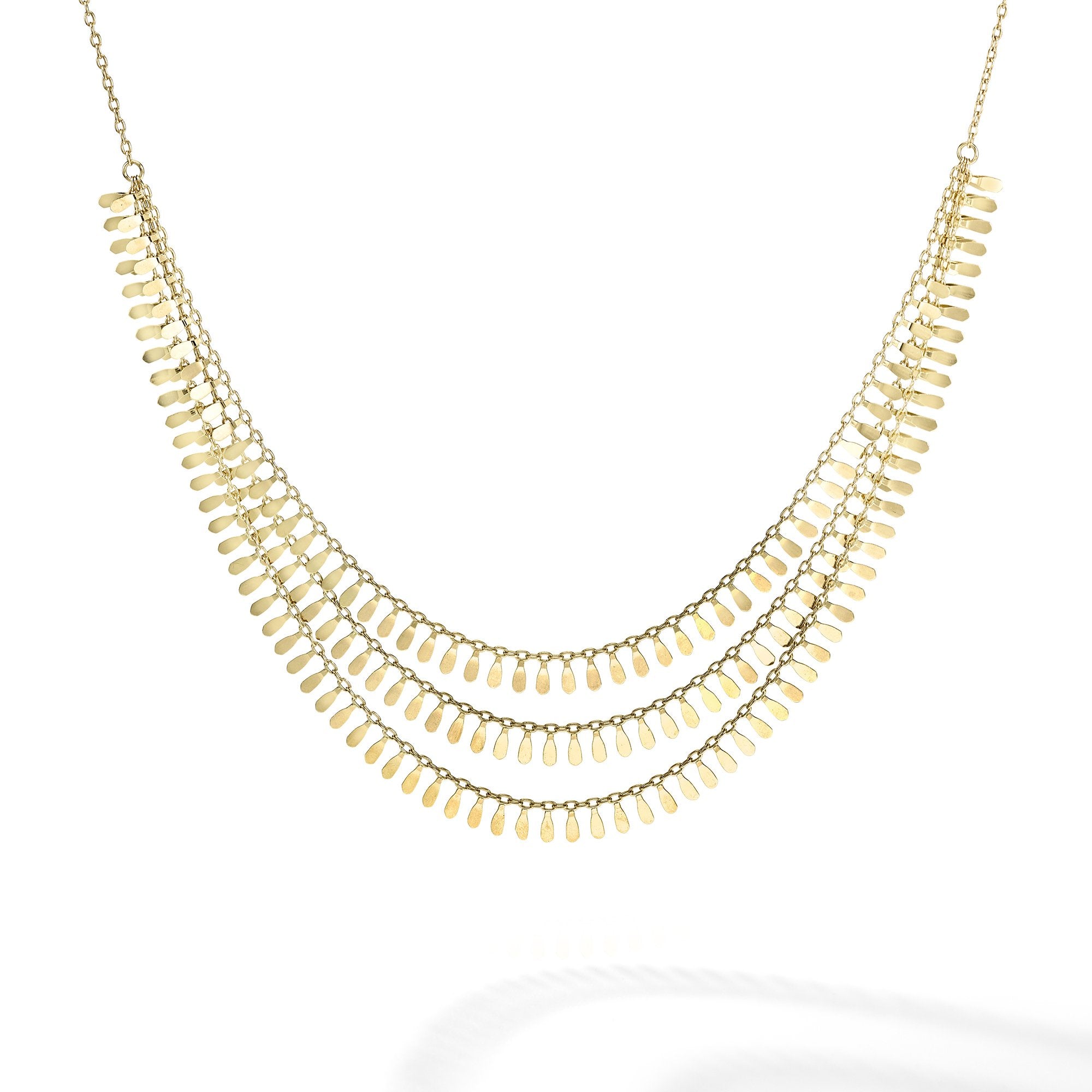 14kt Yellow Gold Multi-strand Necklace with Extendable & Lobster Clasp