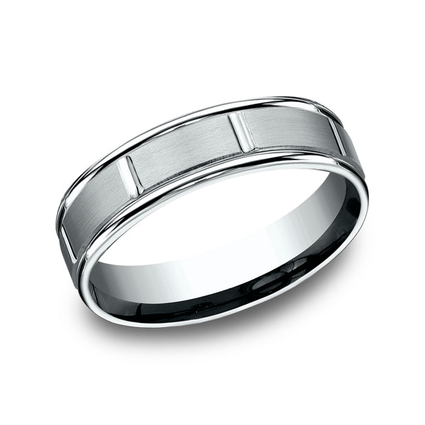 14K White Gold Men's Wedding Band - RECF7645