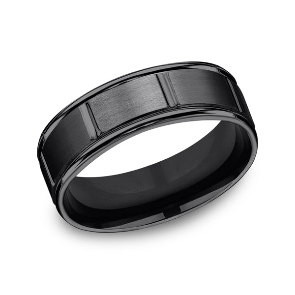 Black Titanium Men's Wedding Band - RECF7745