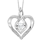 synthetic white topaz heart infinity symbol rol rhythm of love pendant in sterling silver