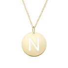 Polished Initial-N Pendant on 14kt Yellow Gold  Extendable Classic Cable Chain with Lobster Clasp