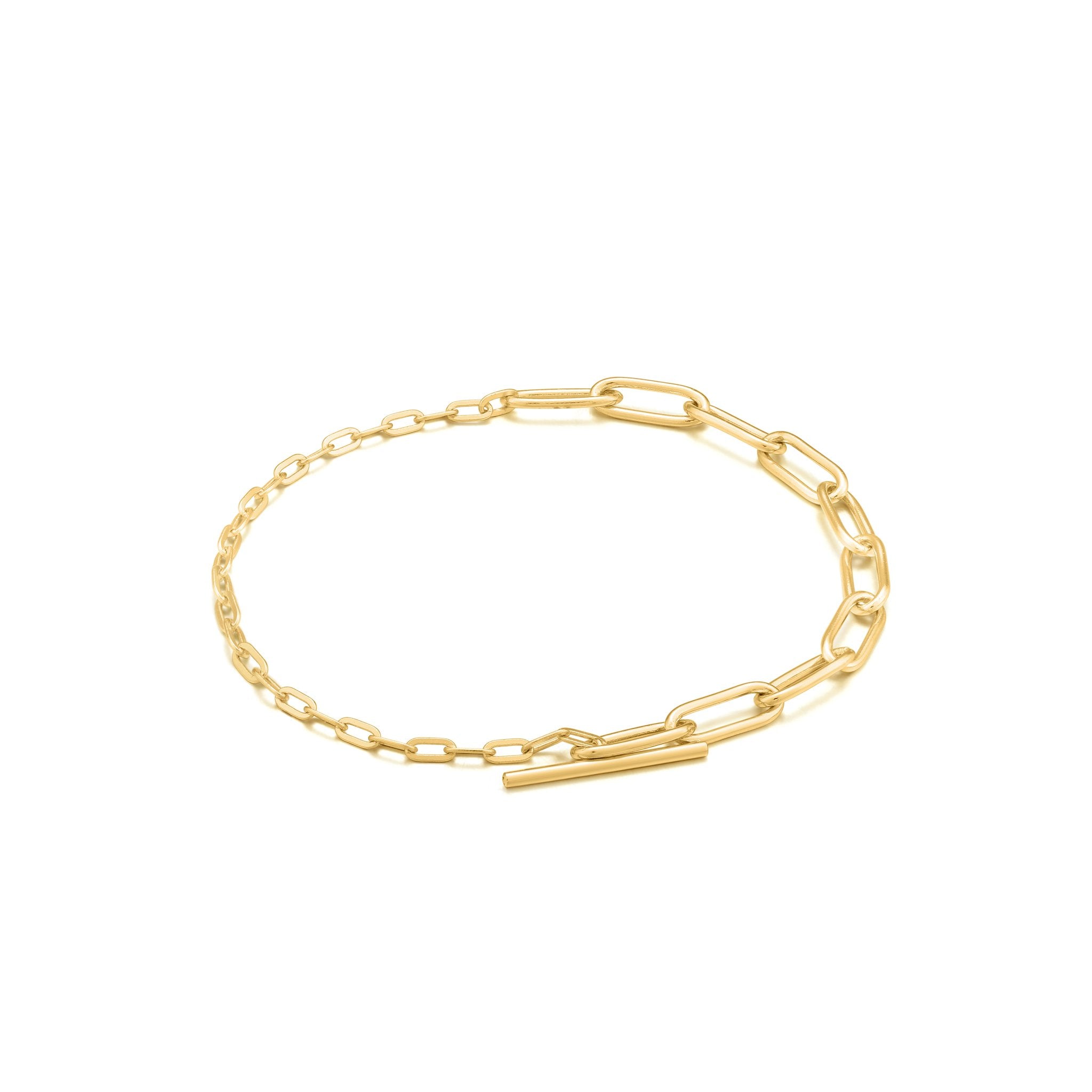 mixed link t-bar bracelet