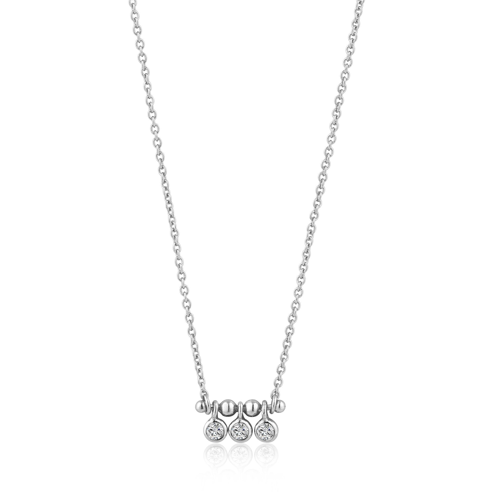shimmer triple stud necklace