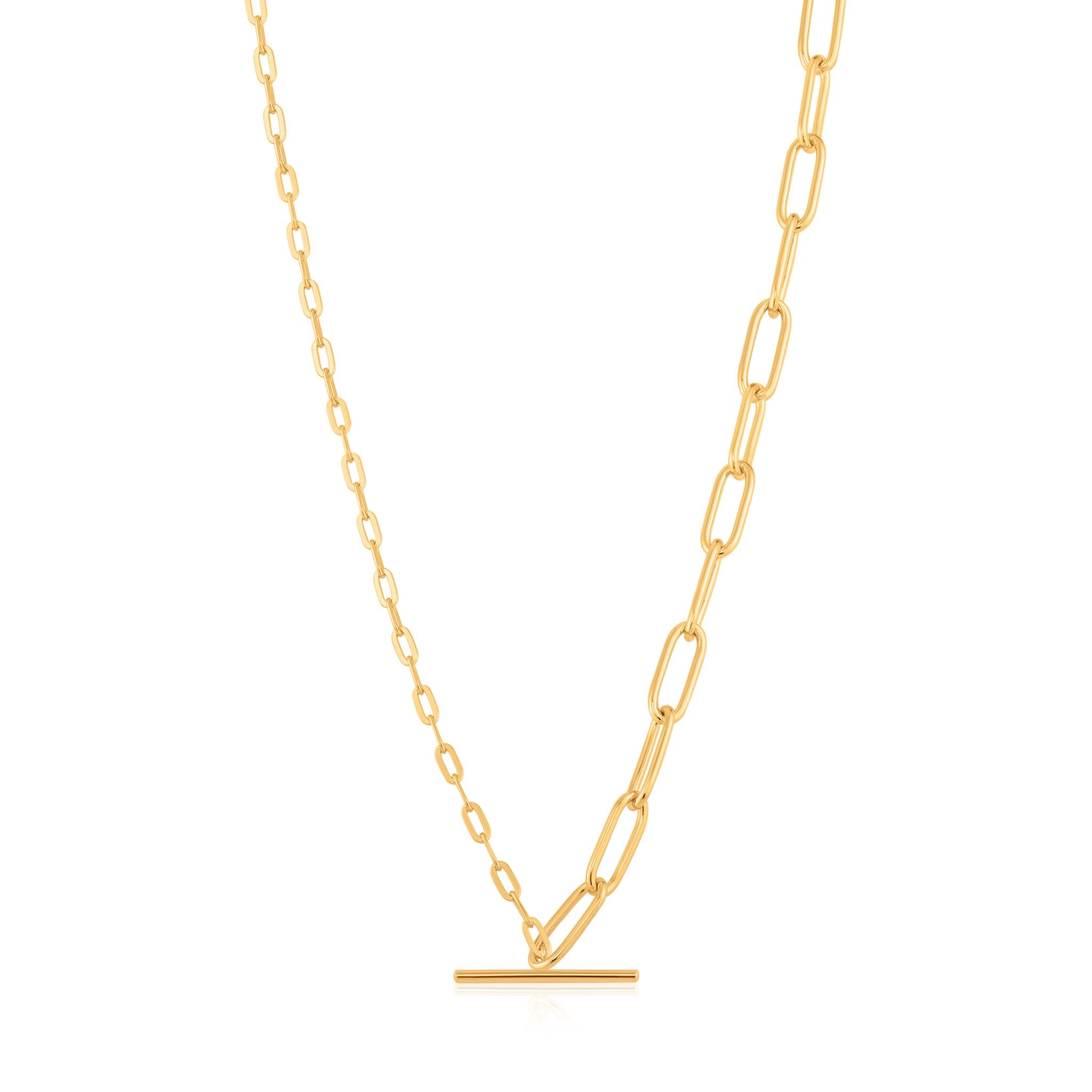 mixed link t-bar necklace
