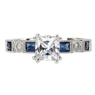 Princess Sapphire and Diamond Semi-Mount Ring