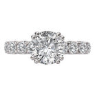 Round 8-Stone Semi-Mount Diamond Engagement Ring