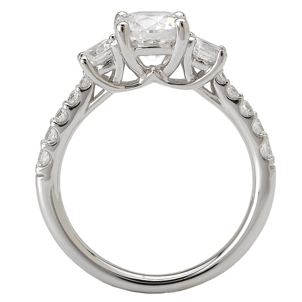 Round 3 Stone Semi-Mount Diamond Ring