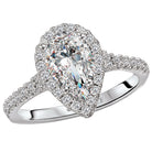 Pear Halo Semi-Mount Diamond Ring