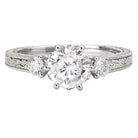 Round Vintage Semi-Mount Diamond Ring