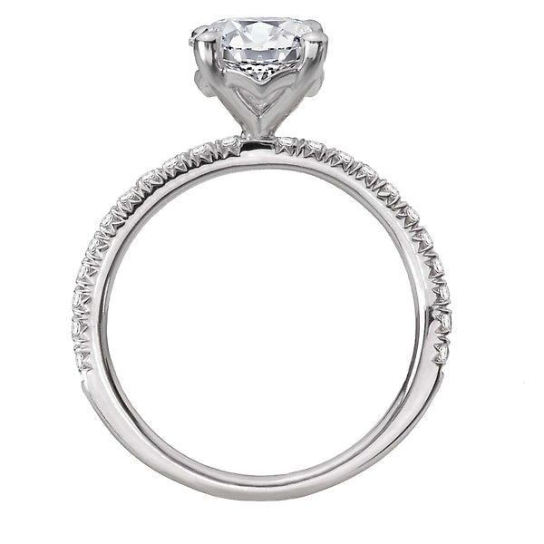 Oval Peg Head Semi-Mount Diamond Ring