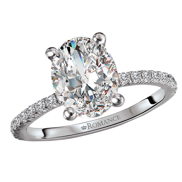 Oval Peg Head Semi-Mount Diamond Ring