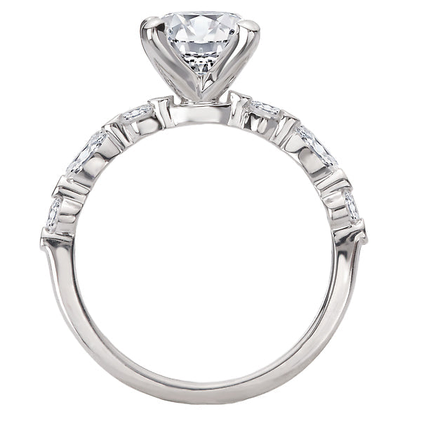 Oval Semi-Mount Diamond Engagement Ring