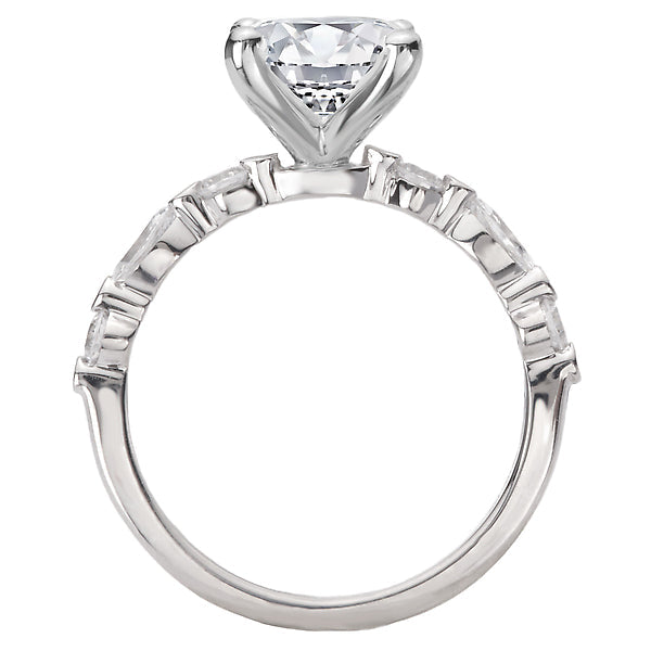 Oval Semi-Mount Diamond Engagement Ring
