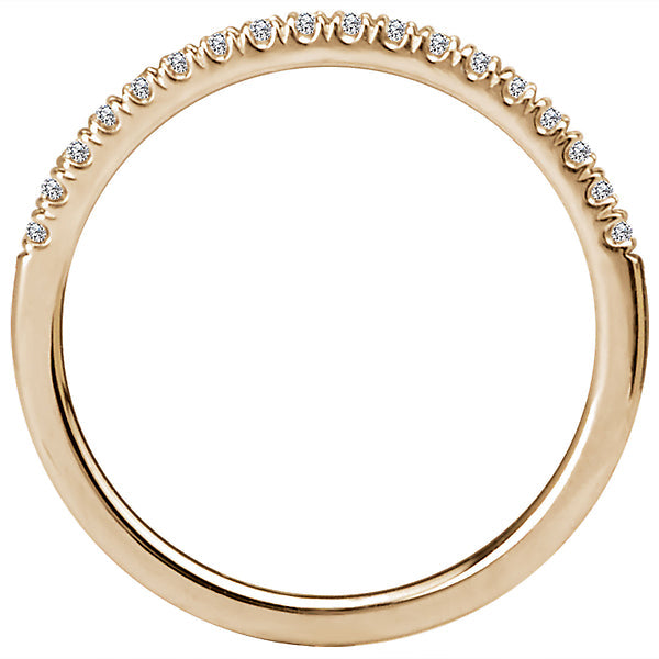 Round Diamond Straight Front Wedding Band