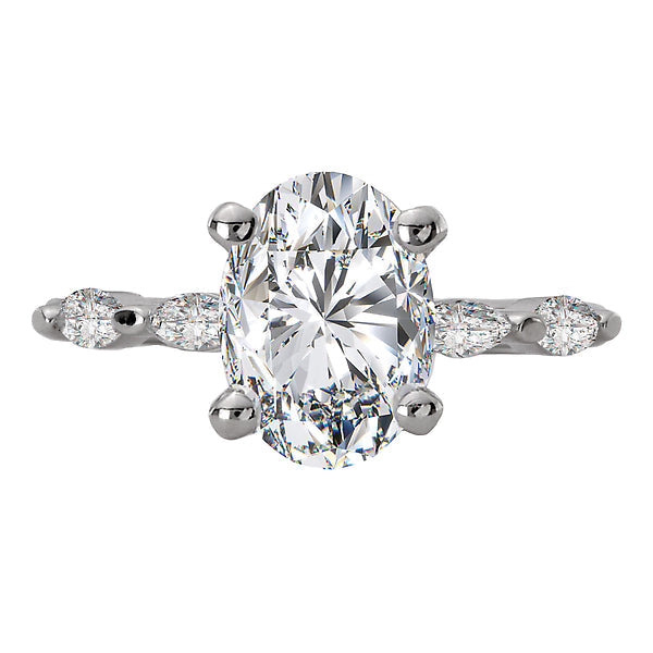 Oval Semi-Mount Diamond Engagement Ring