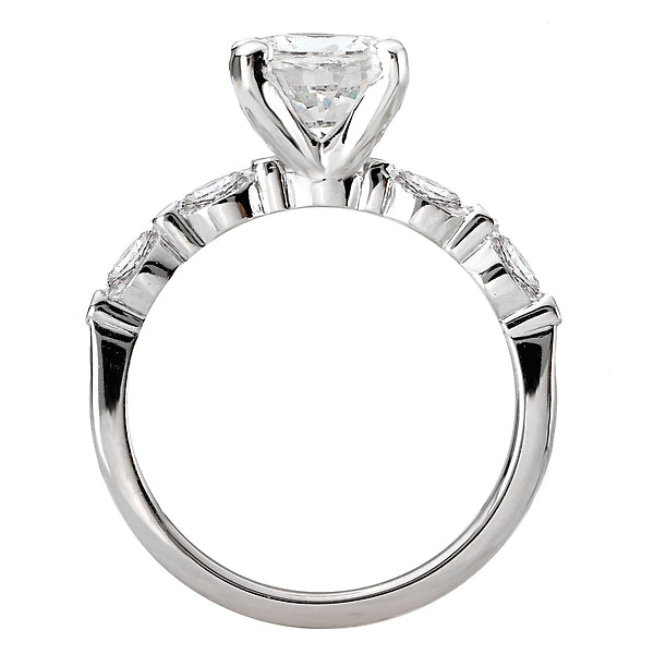 Oval Semi-Mount Diamond Engagement Ring