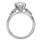 Round Sapphire and Diamond Semi-Mount Engagement Ring