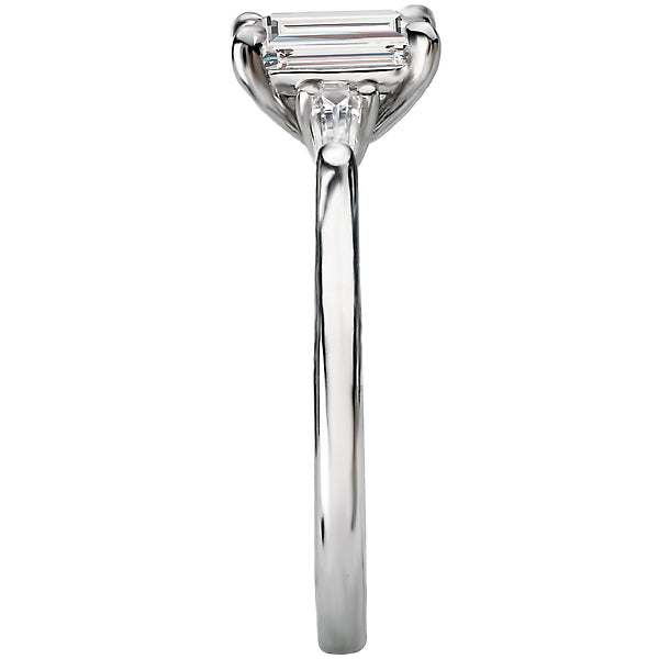 Emerald Diamond Semi Mount Engagement Ring