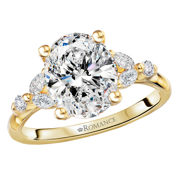 Oval Classic Semi-Mount Diamond Engagement Ring