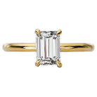 Emerald Diamond Hidden Halo Engagement Ring