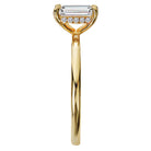 Emerald Diamond Hidden Halo Engagement Ring