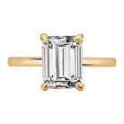 Emerald Diamond Hidden Halo Engagement Ring